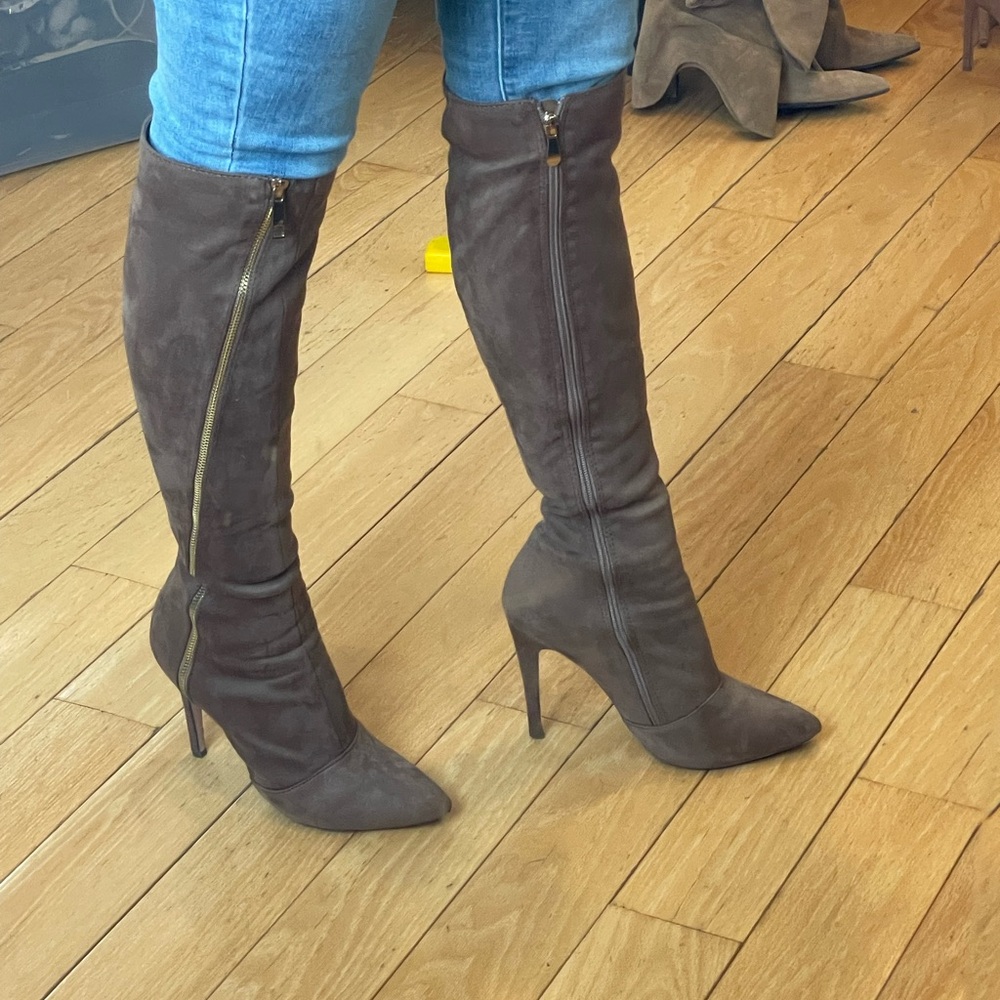 Elegant Brown zipper Knee-High Women's Boots